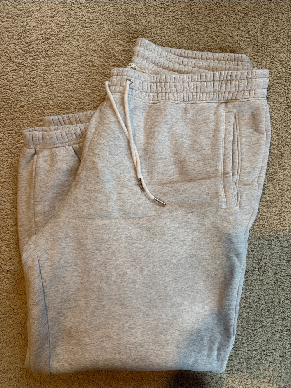 Abercrombie Sunday Light Gray Sweatpants with Drawstring Waist